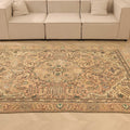 Vintage Southeastern Persian Style Area Rug 6x9 ft — Beige & Brown Medallion