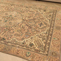 Vintage Southeastern Persian Style Area Rug 6x9 ft — Beige & Brown Medallion