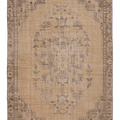 Vintage Manisa Turkish Area Rug 5x7 ft — Beige & Brown Floral