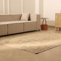Vintage Manisa Turkish Area Rug 5x7 ft — Beige & Brown Floral