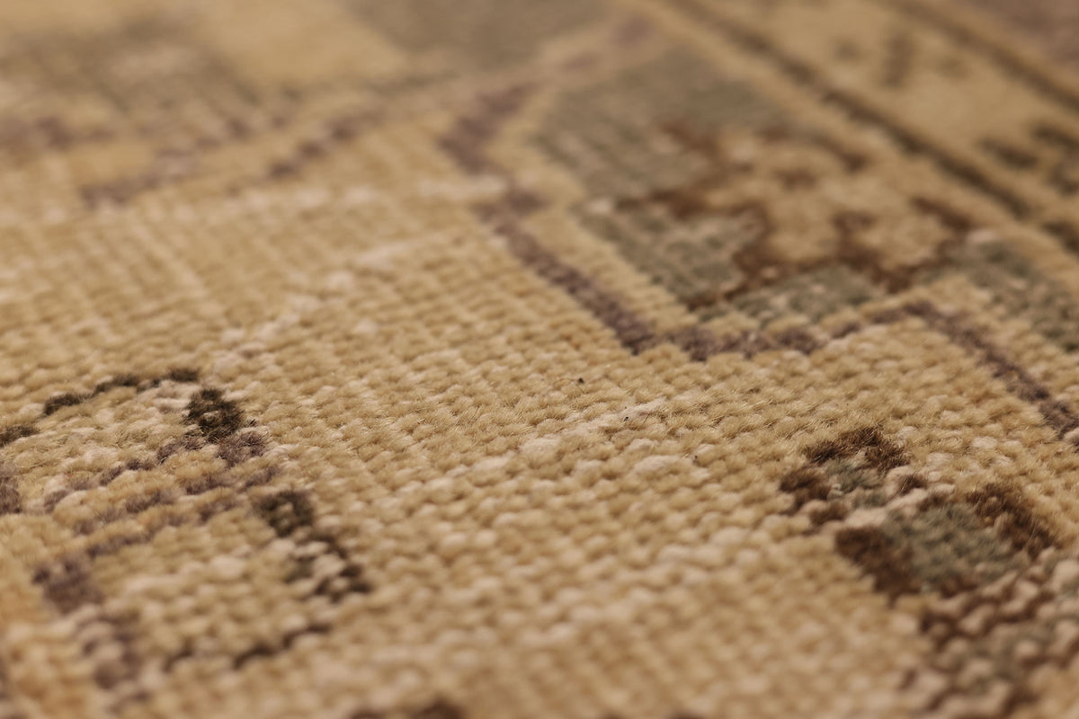 Vintage Manisa Turkish Area Rug 5x7 ft — Beige & Brown Floral