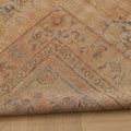 Vintage Manisa Turkish Area Rug 6x9 ft — Orange & Blue Distressed