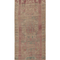 Vintage Malatya Turkish Runner Rug 3x9 ft — Beige & Pink Geometric