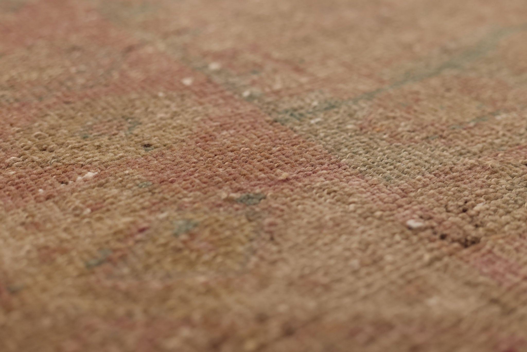 Vintage Malatya Turkish Runner Rug 3x9 ft — Beige & Pink Geometric