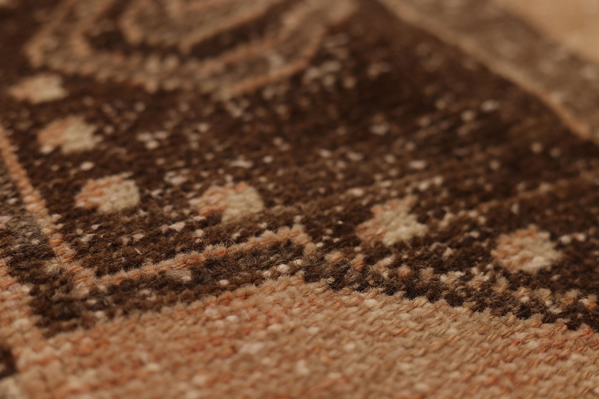 Vintage Malatya Turkish Runner Rug 3x11 ft — Brown & Beige Geometric (No. 62847)