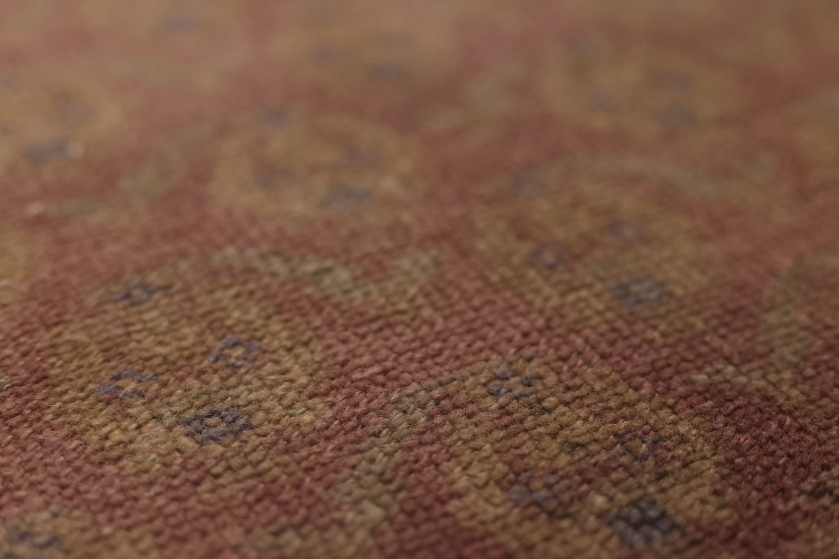Vintage Malatya Turkish Runner Rug 3x11 ft — Pink & Brown Geometric (No. 62851)