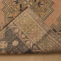 Vintage Niğde Turkish Runner Rug 3x6 ft — Brown & Gray Geometric