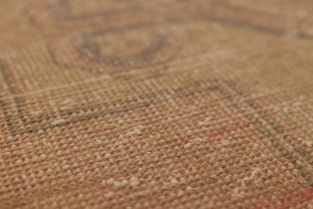 Vintage Nevşehir Turkish Runner Rug 2x8 ft — Beige & Brown Geometric