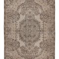 Vintage Isparta Turkish Area Rug 5x8 ft — Beige & Brown Floral (No. 62860)