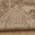 Vintage Isparta Turkish Area Rug 5x8 ft — Beige & Brown Floral (No. 62860)