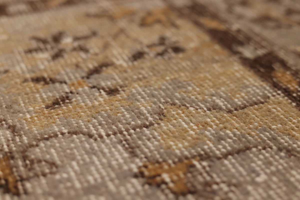 Vintage Isparta Turkish Area Rug 5x9 ft — Beige & Brown Floral (No. 62861)