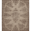 Vintage Isparta Turkish Area Rug 7x10 ft — Beige & Brown Floral