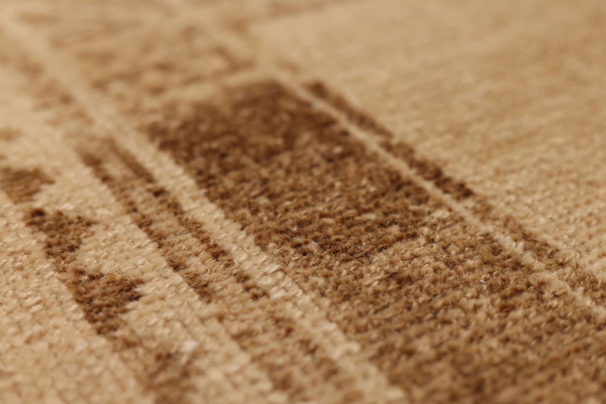 Vintage Malatya Turkish Runner Rug 3x11 ft — Beige & Brown Geometric