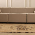 Vintage Malatya Turkish Doormat 3x5 ft — Beige & Brown Geometric