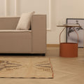Vintage Malatya Turkish Doormat 3x5 ft — Beige & Brown Geometric