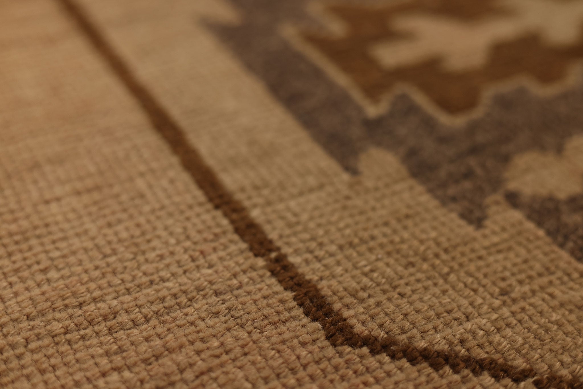 Vintage Malatya Turkish Doormat 3x5 ft — Beige & Brown Geometric