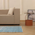 Vintage Manisa Turkish Runner Rug 3x8 ft — Blue Overdyed