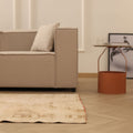 Vintage Malatya Turkish Doormat 3x3 ft — Beige & Brown Geometric (No. 62890)