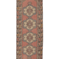 Vintage Niğde Turkish Runner Rug 2x8 ft — Red & Beige Geometric