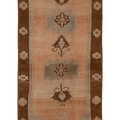 Vintage Malatya Turkish Runner Rug 3x6 ft — Beige & Brown Floral