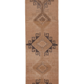Vintage Malatya Turkish Runner Rug 3x13 ft — Beige & Brown Geometric