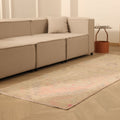 Vintage Niğde Turkish Runner Rug 3x9 ft — Beige & Brown Geometric