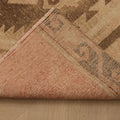 Vintage Malatya Turkish Doormat 4x4 ft — Beige & Brown Geometric