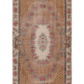 Vintage Isparta Turkish Area Rug 3x7 ft — Brown & Beige Floral
