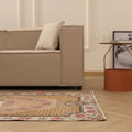 Vintage Isparta Turkish Area Rug 3x7 ft — Brown & Beige Floral