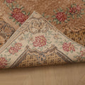 Vintage Isparta Turkish Area Rug 3x7 ft — Brown & Beige Floral