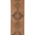 Vintage Malatya Turkish Runner Rug 3x12 ft — Beige & Brown Geometric