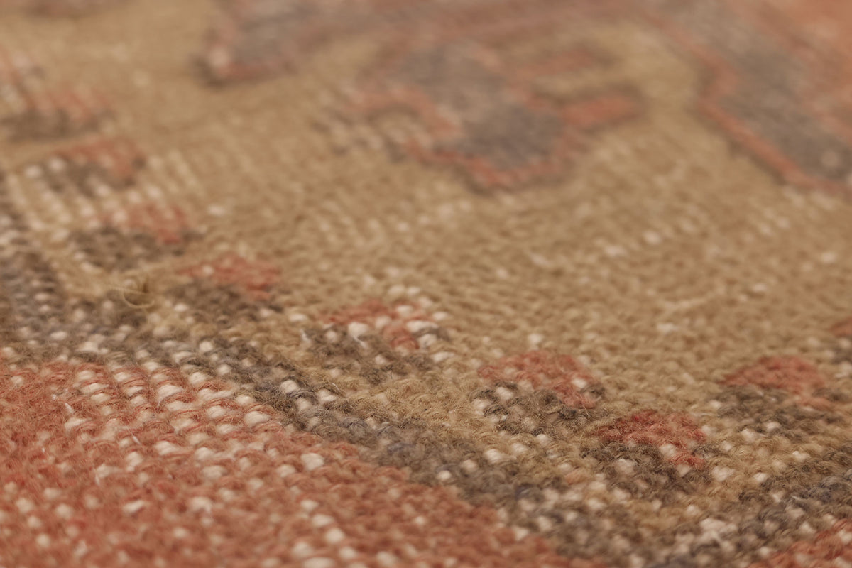 Vintage Nevşehir Turkish Runner Rug 2x6 ft — Brown & Beige Floral