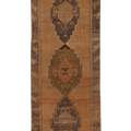 Vintage Sivas Turkish Runner Rug 3x8 ft — Beige & Brown Geometric
