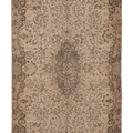 Vintage Isparta Turkish Area Rug 5x9 ft — Beige & Brown Floral