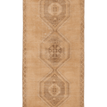 Vintage Malatya Turkish Runner Rug 5x12 ft — Beige & Brown Geometric