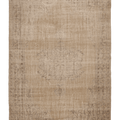 Vintage Manisa Turkish Area Rug 7x11 ft — Beige & Brown Floral