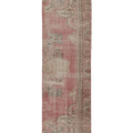 Vintage Manisa Turkish Runner Rug 2x11 ft — Pink Geometric