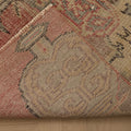 Vintage Manisa Turkish Runner Rug 2x7 ft — Pink & Beige Geometric