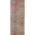 Vintage Manisa Turkish Runner Rug 2x7 ft — Pink & Beige Geometric
