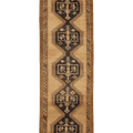 Vintage Malatya Turkish Runner Rug 4x14 ft — Beige & Brown Geometric