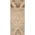 Vintage Malatya Turkish Runner Rug 3x10 ft — Beige & Brown Geometric