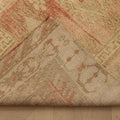 Vintage Malatya Turkish Runner Rug 3x7 ft — Beige & Orange Geometric