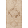 Vintage Malatya Turkish Runner Rug 2x6 ft — Beige & Brown Geometric (No. 62966)