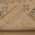 Vintage Kayseri Turkish Runner Rug 4x7 ft — Beige & Brown Geometric