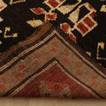 Vintage Southeastern Patchwork Runner Rug 4x13 ft — Brown & Red Geometric