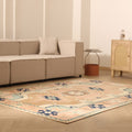 Vintage Niğde Turkish Area Rug 6x8 ft — Orange & Beige Geometric