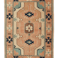 Vintage Niğde Turkish Area Rug 6x8 ft — Orange & Beige Geometric