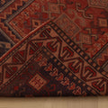 Vintage Malatya Turkish Area Rug 3x6 ft — Red & Gray Geometric