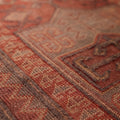 Vintage Malatya Turkish Area Rug 3x6 ft — Red & Gray Geometric