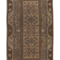 Vintage Muğla Turkish Area Rug 3x5 ft — Brown & Gray Geometric
